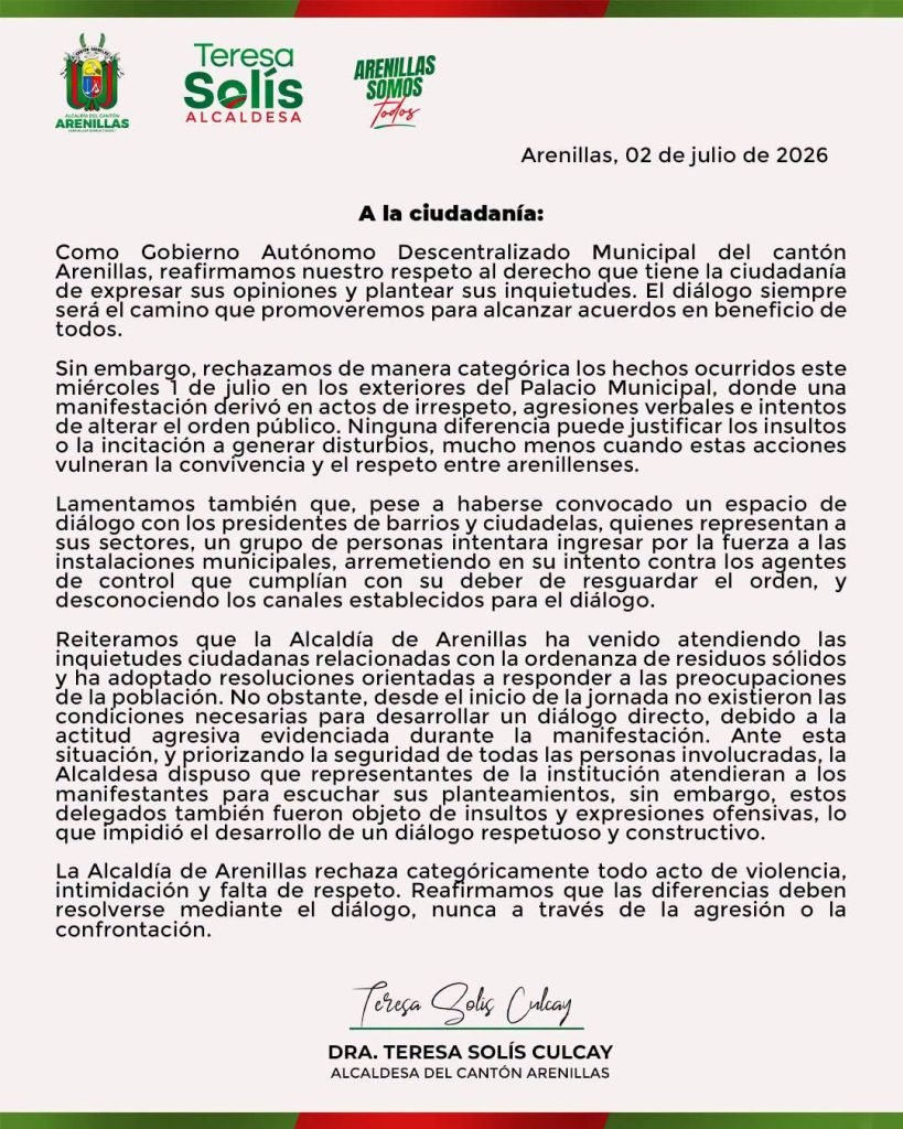 Comunicado a la ciudadanía